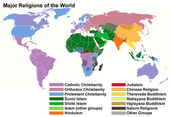 5 major religions of the world map 5 World Religions World History In A Glimpse 5 major religions of the world map